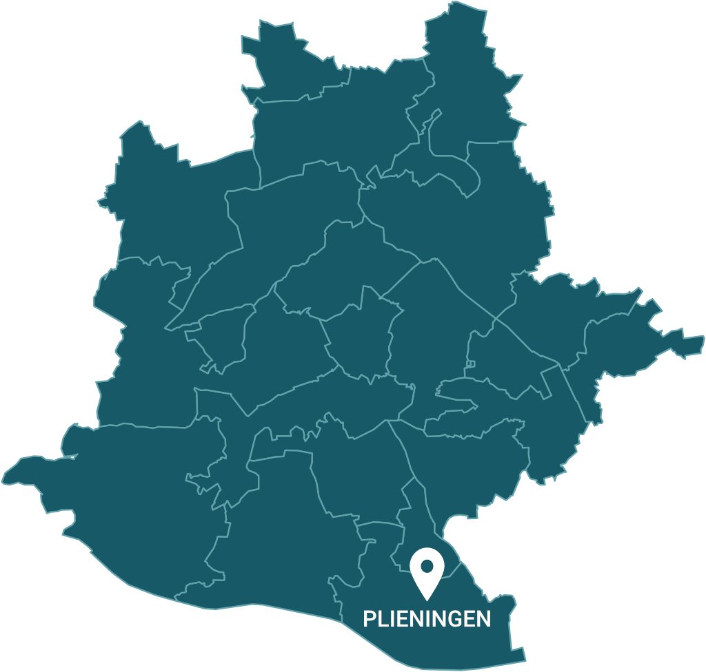 Stuttgart Plieningen auf der Karte von Stuttgart