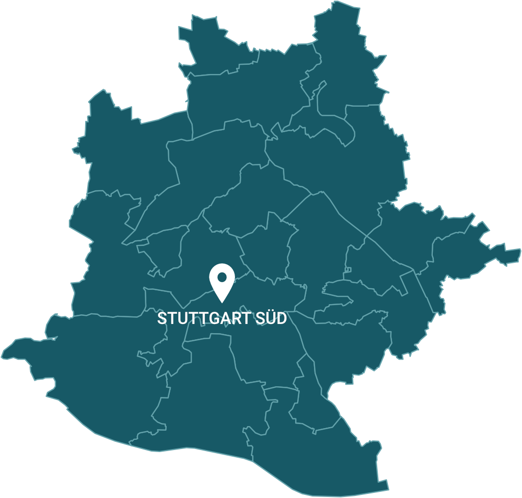 Stuttgart-Süd auf der Karte von Stuttgart