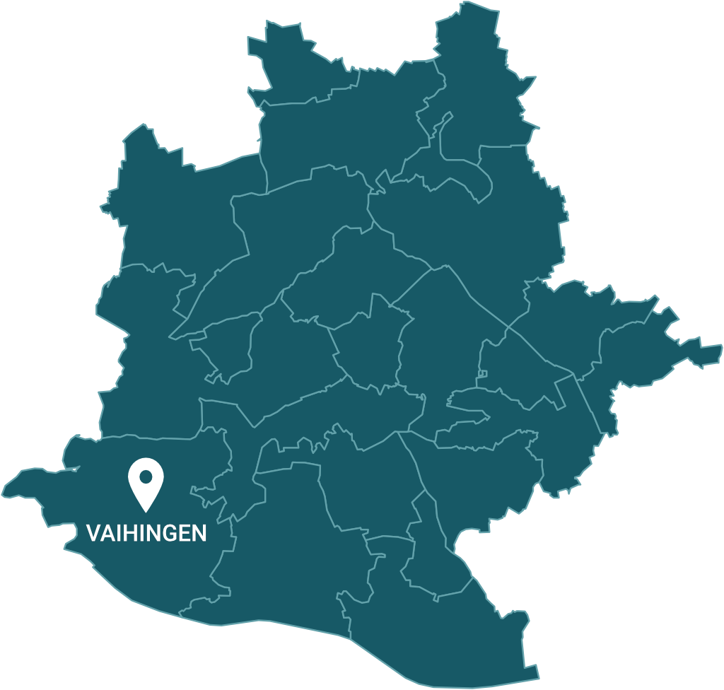 Die Lage von Stuttgart Vaihingen auf der Karte