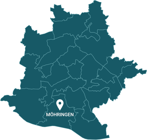 Stuttgart Möhringen auf der Karte von Stuttgart